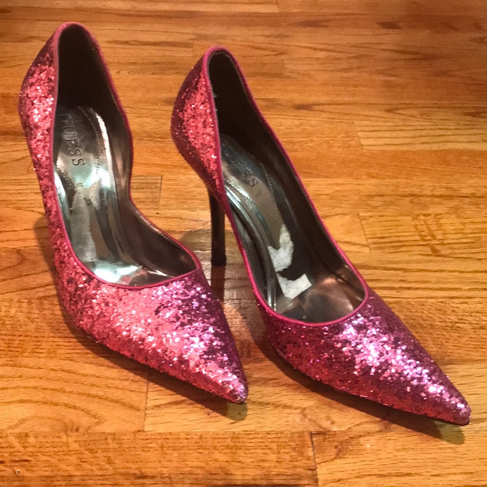 Guess Pink Glitter Heels